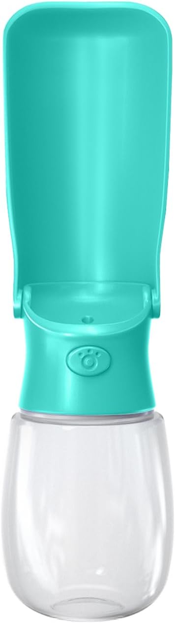 Foldable Portable Dog Water Bottle Puppy Water Dispenser with Drinking Feeder, 12 OZ, High-Temperature Resistant Leak Proof for Pets Outdoor Walking, Hiking, Travel, Food Grade Plastic BPA Free