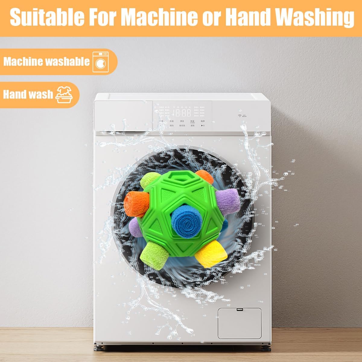 Dog Snuffle Ball-Interactive Puzzle Dog Toys Encourage Natural Foraging Skills Slow Feeder for Training and Stress Relief, Cloth Strip Hiding Food Chew Toys with Squeaky Carrot Toy for Any Size