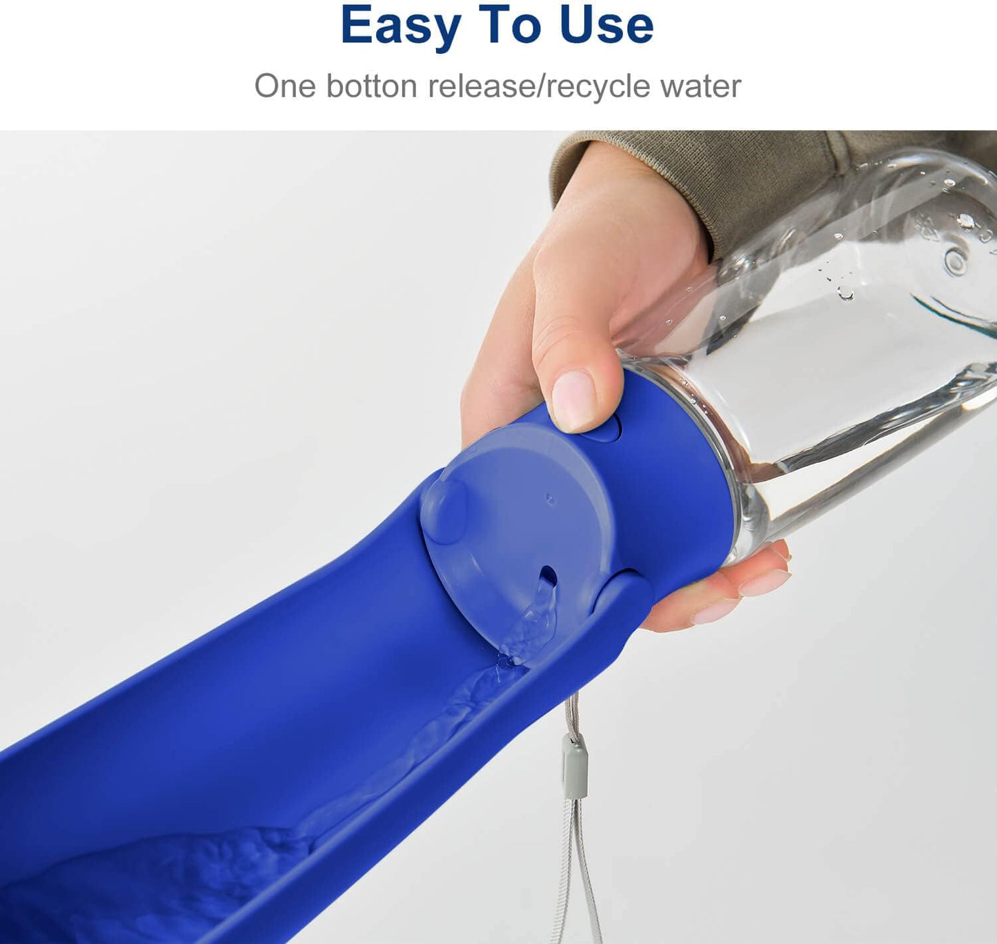 Foldable Portable Dog Water Bottle Puppy Water Dispenser with Drinking Feeder, 12 OZ, High-Temperature Resistant Leak Proof for Pets Outdoor Walking, Hiking, Travel, Food Grade Plastic BPA Free