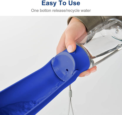 Foldable Portable Dog Water Bottle Puppy Water Dispenser with Drinking Feeder, 12 OZ, High-Temperature Resistant Leak Proof for Pets Outdoor Walking, Hiking, Travel, Food Grade Plastic BPA Free
