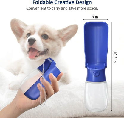 Foldable Portable Dog Water Bottle Puppy Water Dispenser with Drinking Feeder, 12 OZ, High-Temperature Resistant Leak Proof for Pets Outdoor Walking, Hiking, Travel, Food Grade Plastic BPA Free