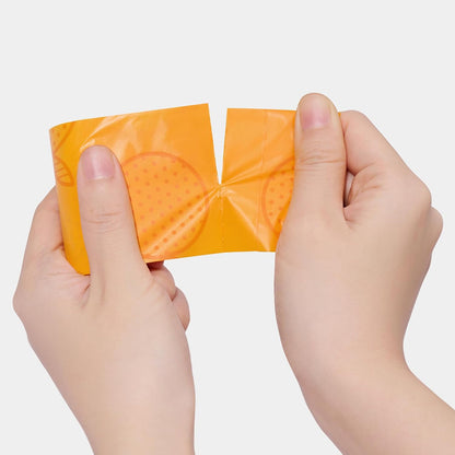 Dog Poop Bag Dispenser with Citrus Scented Waste Bags, Leak Proof, Extra Thick and Large Pet Poop Bags for Walking Dog and Cats Litter, 1 Count Holder and 105 Bags, Orange