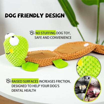 Dog Puzzle Toys - Enrichment Squeaky Crinkle Snuffle Treat Dispensing Smart Dog Toys for Boredom and Stimulating, Durable Plush Toys for Large Medium Small Breed - Turtle